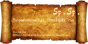 Szombathelyi Szultána névjegykártya